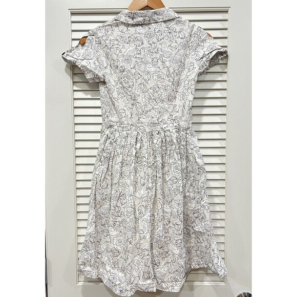 Bea & Dot By ModCloth Bird & Flower Floral Print Dress Small Picnic Spring - Picture 3 of 7
